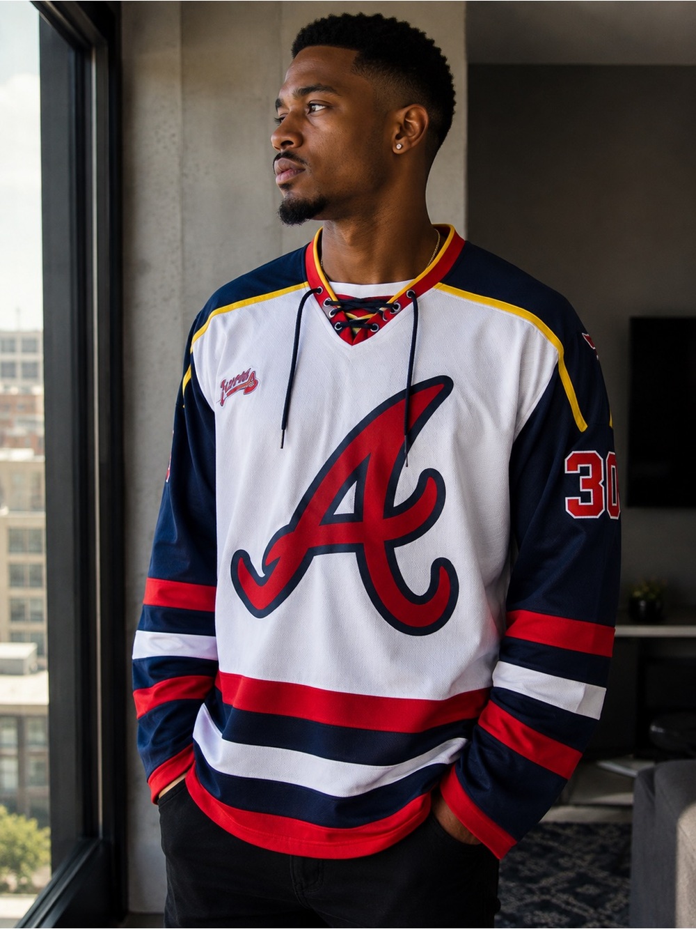 Drake Baldwin Atlanta Braves Hockey Jersey SGA Long Sleeves Size Large